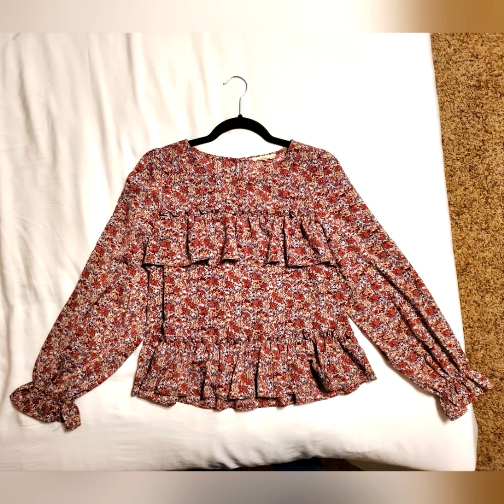 Bohme Floral Cropped Blouse size Small